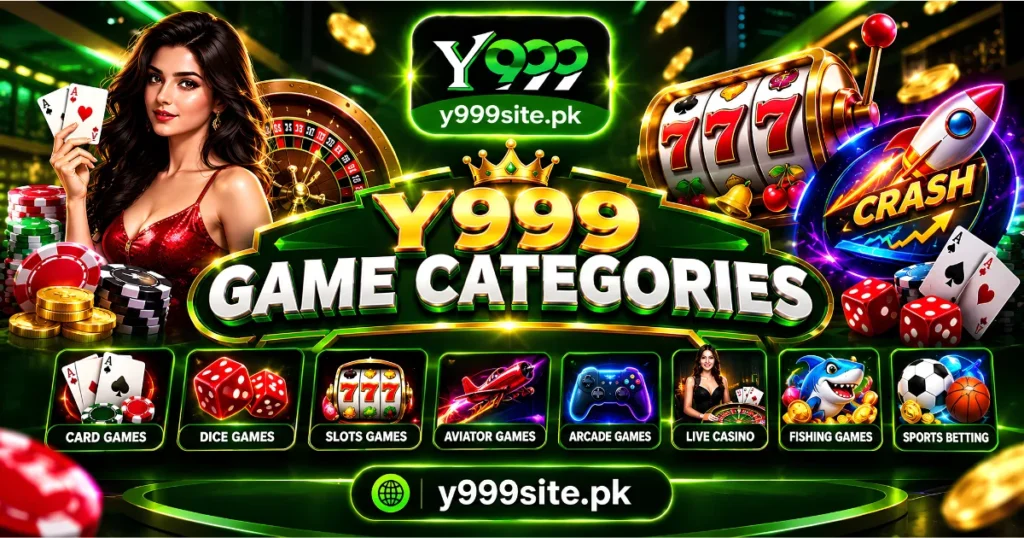 Y999 games menu with categories